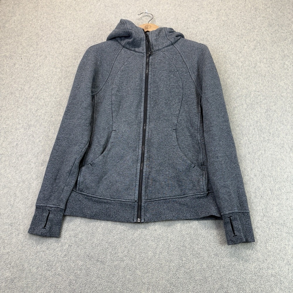 Lululemon In Stride Jacket Women's Size 8 Heathered Gray Full Zip Hooded